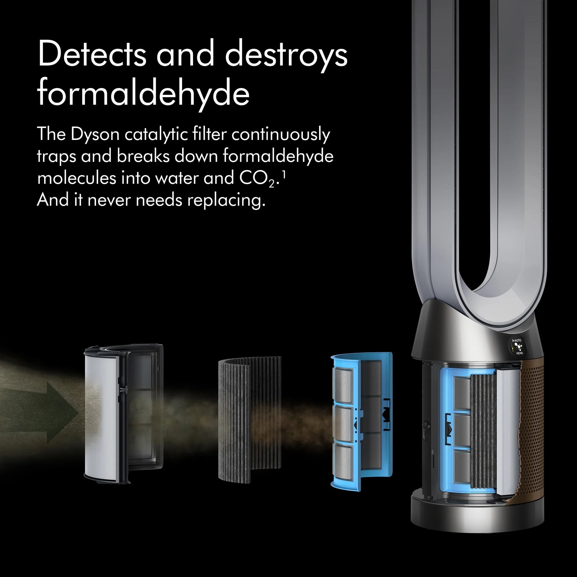 Purifier Cool Fan Formaldehyde™ TP09 | Nickel/Gold
