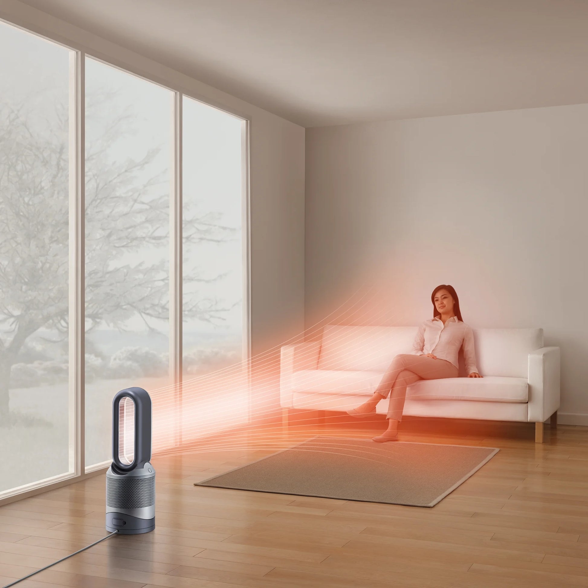 HP02 Pure Hot+Cool Link Connected Air Purifier, Heater & Fan | White/Silver | New