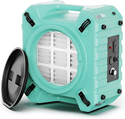 Industrial Air Scrubber, Air Purifier, 3-Stage Filtration System for Water Damage Restoration Interior Decoration, Green